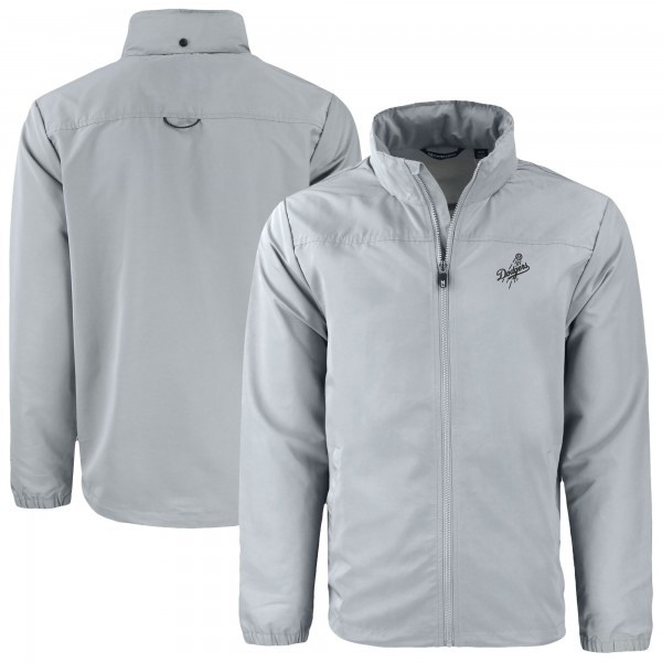 Los Angeles Dodgers Cutter & Buck Gray Charter Eco Recycled Full-Zip Hoodie Jacket