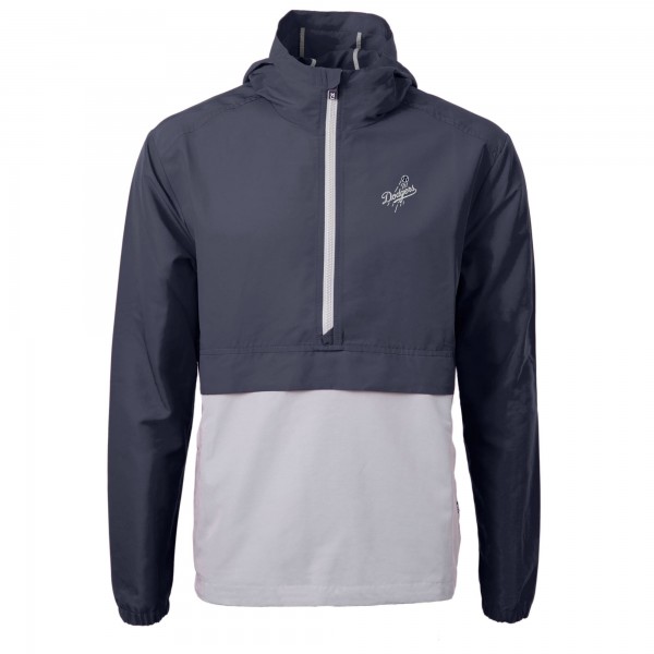 Los Angeles Dodgers Cutter & Buck Navy/Gray Charter Eco Recycled Anorak Half-Zip Hoodie Jacket