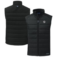 New York Yankees Cutter & Buck Black Evoke Hybrid Eco Softshell Recycled Full-Zip Vest