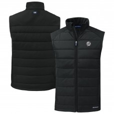 New York Yankees Cutter & Buck Black Evoke Hybrid Eco Softshell Recycled Full-Zip Vest