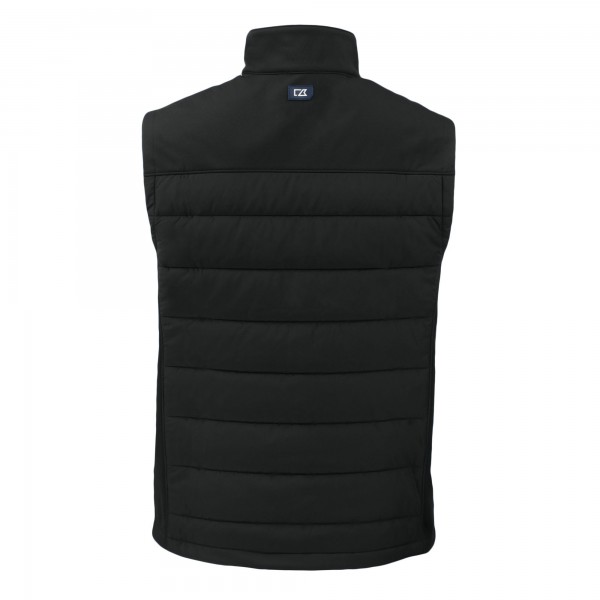 New York Yankees Cutter & Buck Black Evoke Hybrid Eco Softshell Recycled Full-Zip Vest