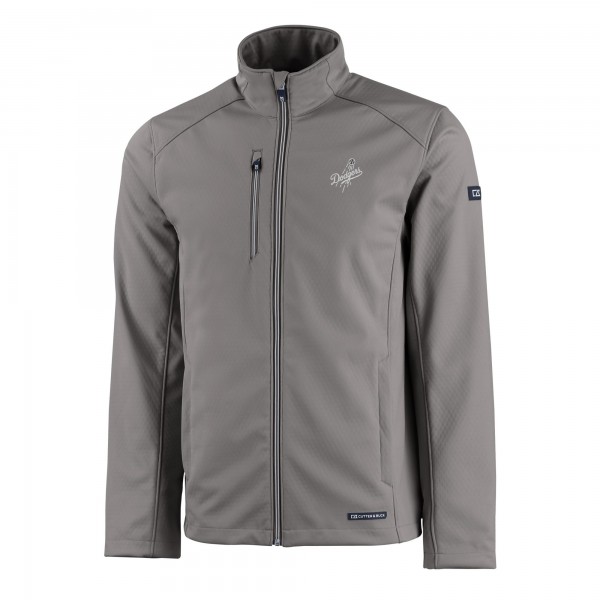 Los Angeles Dodgers Cutter & Buck Pewter Evoke Eco Softshell Recycled Full-Zip Jacket