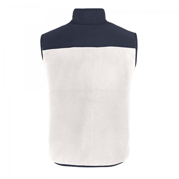 Los Angeles Dodgers Cutter & Buck Oatmeal/Navy Cascade Eco Fleece Full-Zip Vest