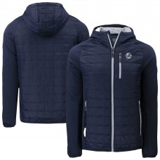 New York Yankees Cutter & Buck Navy Rainier PrimaLoft Eco Full-Zip Hoodie