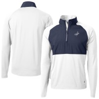 Los Angeles Dodgers Cutter & Buck White Adapt Eco Hybrid Raglan DryTec Quarter-Zip Jacket