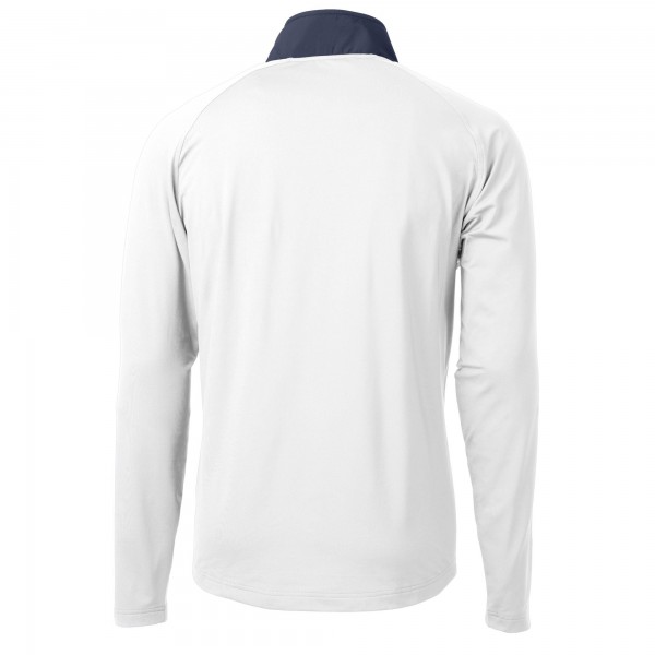 Los Angeles Dodgers Cutter & Buck White Adapt Eco Hybrid Raglan DryTec Quarter-Zip Jacket