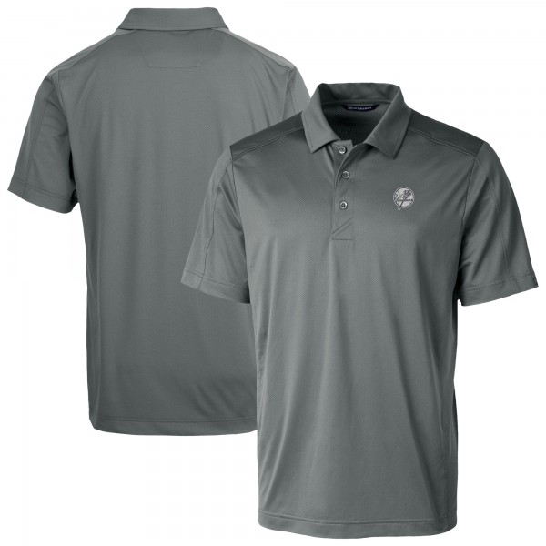 New York Yankees Cutter & Buck Gray Prospect Eco Textured Stretch Recycled Polo