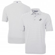 Los Angeles Dodgers Cutter & Buck Gray Virtue Eco Pique Stripe Recycled Polo
