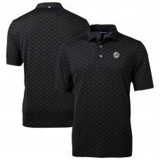 New York Yankees Cutter & Buck Black Virtue Eco Pique Tile Print Recycled Polo