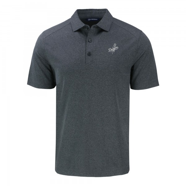 Los Angeles Dodgers Cutter & Buck Heather Charcoal Forge Eco Recycled Polo
