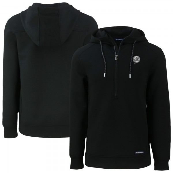 Толстовка на короткой молнии New York Yankees Cutter & Buck Black Roam Eco Recycled Tri-Blend