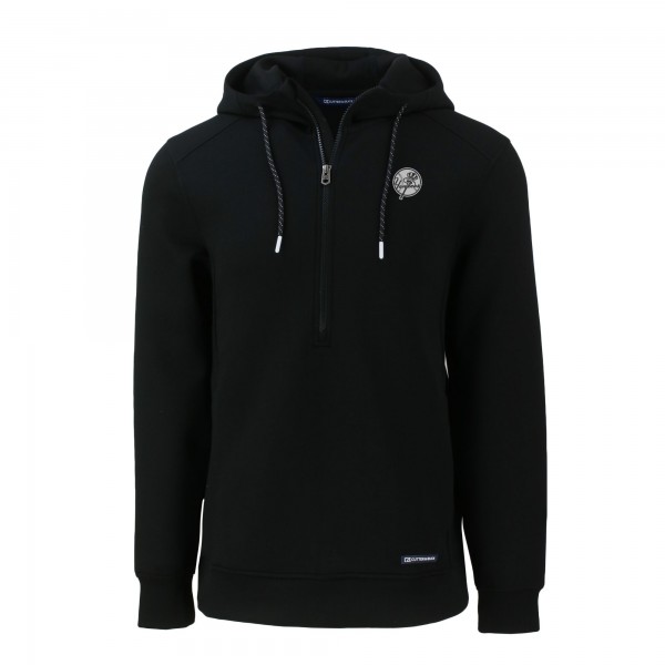 Толстовка на короткой молнии New York Yankees Cutter & Buck Black Roam Eco Recycled Tri-Blend