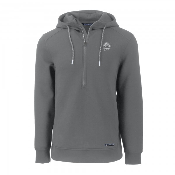 Толстовка на короткой молнии New York Yankees Cutter & Buck Gray Roam Eco Recycled Tri-Blend