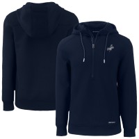 Los Angeles Dodgers Cutter & Buck Navy Roam Eco Recycled Tri-Blend Half-Zip Hoodie