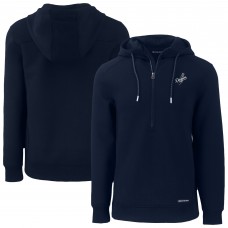 Los Angeles Dodgers Cutter & Buck Navy Roam Eco Recycled Tri-Blend Half-Zip Hoodie