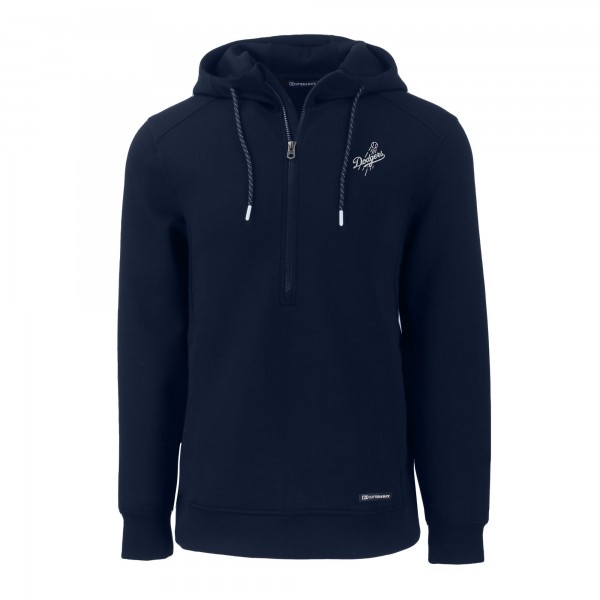 Los Angeles Dodgers Cutter & Buck Navy Roam Eco Recycled Tri-Blend Half-Zip Hoodie