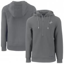 Los Angeles Dodgers Cutter & Buck Gray Roam Eco Recycled Tri-Blend Half-Zip Hoodie