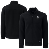 New York Yankees Cutter & Buck Black Roam Eco Recycled Tri-Blend Full-Zip Jacket