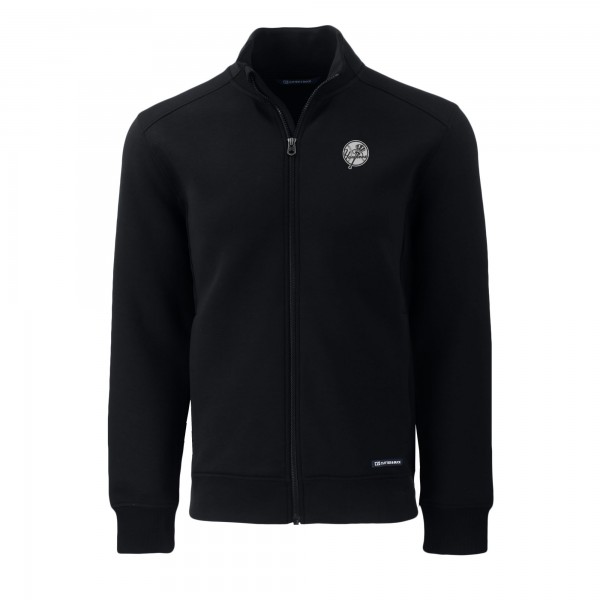 New York Yankees Cutter & Buck Black Roam Eco Recycled Tri-Blend Full-Zip Jacket