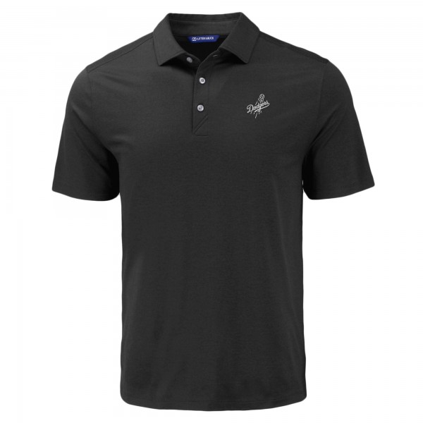 Los Angeles Dodgers Cutter & Buck Black Coastline Epic Comfort Eco Recycled Polo