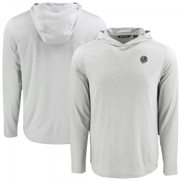 New York Yankees Cutter & Buck Gray Coastline Epic Comfort Eco Recycled Hoodie T-Shirt