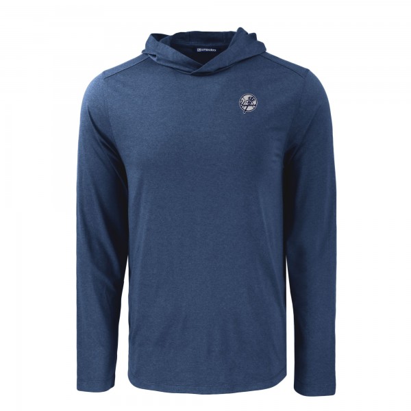 New York Yankees Cutter & Buck Navy Coastline Epic Comfort Eco Recycled Hoodie T-Shirt