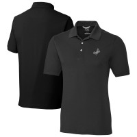 Los Angeles Dodgers Cutter & Buck Black Advantage Pique DryTec Tri-Blend Polo
