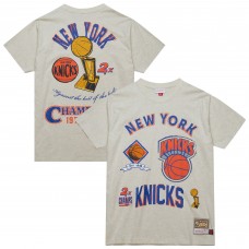 New York Knicks Mitchell & Ness Oatmeal Hardwood Classics Legacy Defined Retro Championship T-Shirt