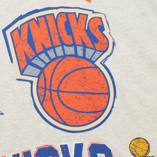 New York Knicks Mitchell & Ness Oatmeal Hardwood Classics Legacy Defined Retro Championship T-Shirt