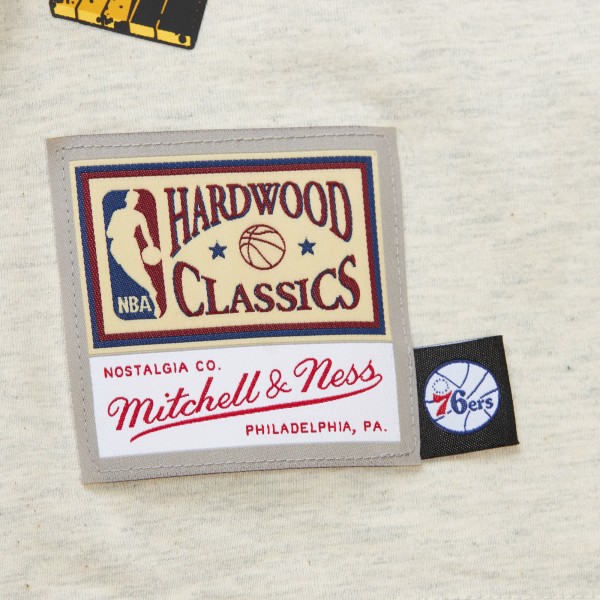 Philadelphia 76ers Mitchell & Ness Oatmeal Hardwood Classics Legacy Defined Retro Championship T-Shirt