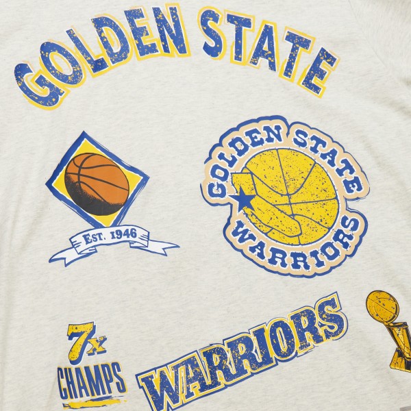 Футболка Golden State Warriors Mitchell & Ness Hardwood Classics Legacy Defined Retro Championships - Oatmeal