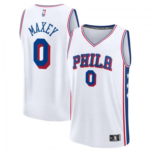 Подростковая Philadelphia 76ers Tyrese Maxey Fanatics White Fast Break Replica Player Jersey - Association Edition
