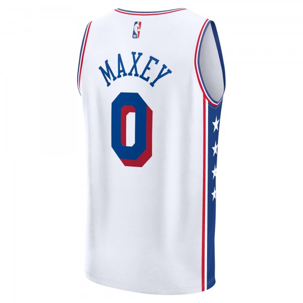 Подростковая Philadelphia 76ers Tyrese Maxey Fanatics White Fast Break Replica Player Jersey - Association Edition