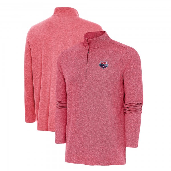 USA Swimming Antigua Hunk Quarter-Zip Top - Heather Red