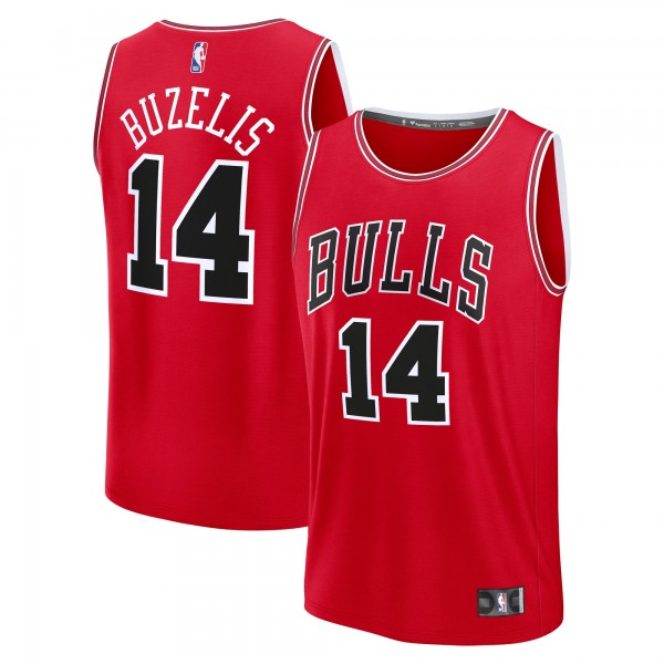 Подростковая Chicago Bulls Matas Buzelis Fanatics Red Fast Break Replica Player Jersey - Icon Edition