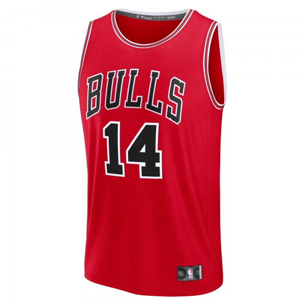 Подростковая Chicago Bulls Matas Buzelis Fanatics Red Fast Break Replica Player Jersey - Icon Edition