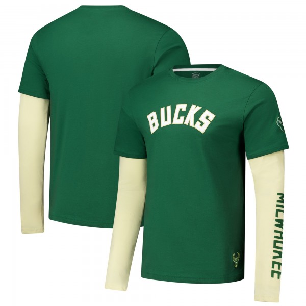 Футболка с длинным рукавом Milwaukee Bucks Stadium Essentials Unisex Spectator Twofer - Hunter Green