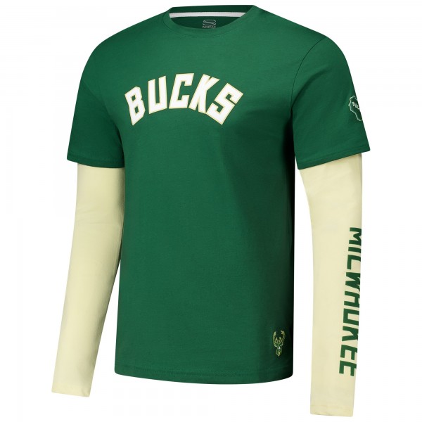 Футболка с длинным рукавом Milwaukee Bucks Stadium Essentials Unisex Spectator Twofer - Hunter Green