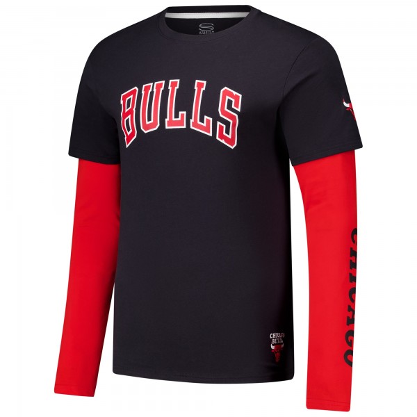 Футболка с длинным рукавом Unisex Chicago Bulls Stadium Essentials Black Spectator Twofer