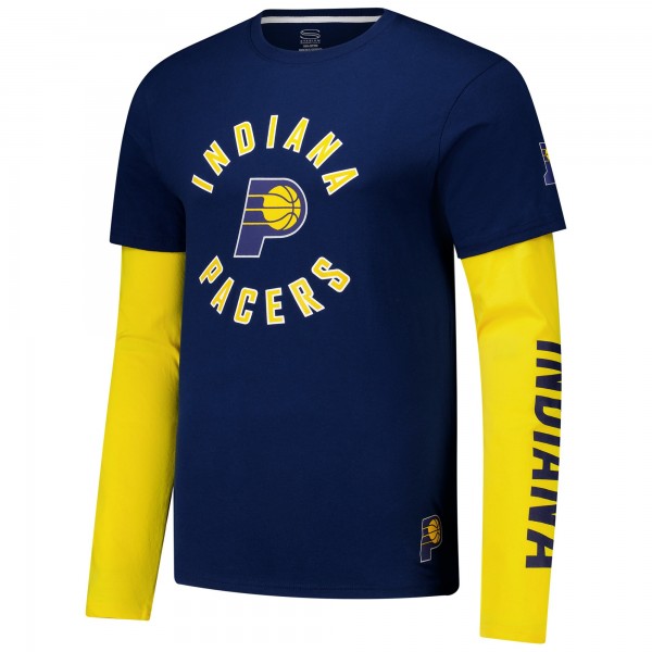 Unisex Indiana Pacers Stadium Essentials Navy Spectator Twofer Long Sleeve T-Shirt