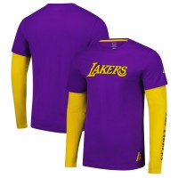 Футболка Los Angeles Lakers Stadium Essentials Unisex Spectator 2fer Long Sleeve  - Purple