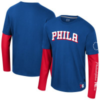 Футболка с длинным рукавом Unisex Philadelphia 76ers Stadium Essentials Royal Spectator 2fer