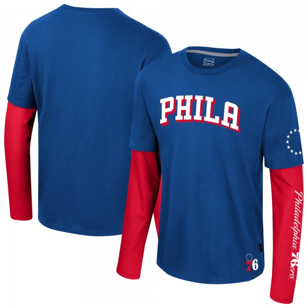 Unisex Philadelphia 76ers Stadium Essentials Royal Spectator 2fer Long Sleeve T-Shirt