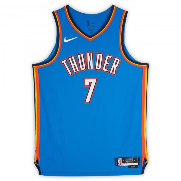 Игровая джерси Chet Holmgren Oklahoma City Thunder Autographed Fanatics Authentic Nike Blue Icon Edition Authentic