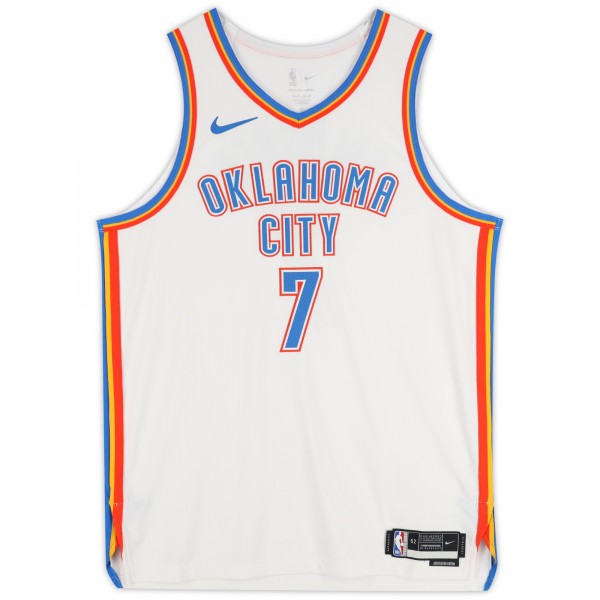 Игровая джерси Chet Holmgren Oklahoma City Thunder Autographed Fanatics Authentic Nike White Association Edition Authentic