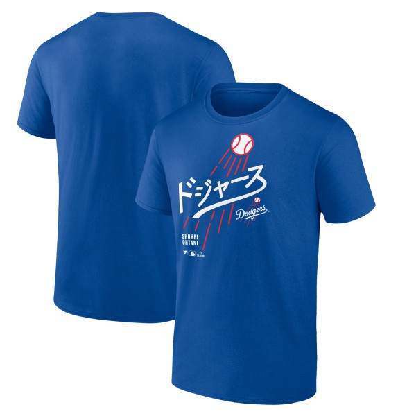 Los Angeles Dodgers Shohei Ohtani Royal Japanese Letters T-Shirt