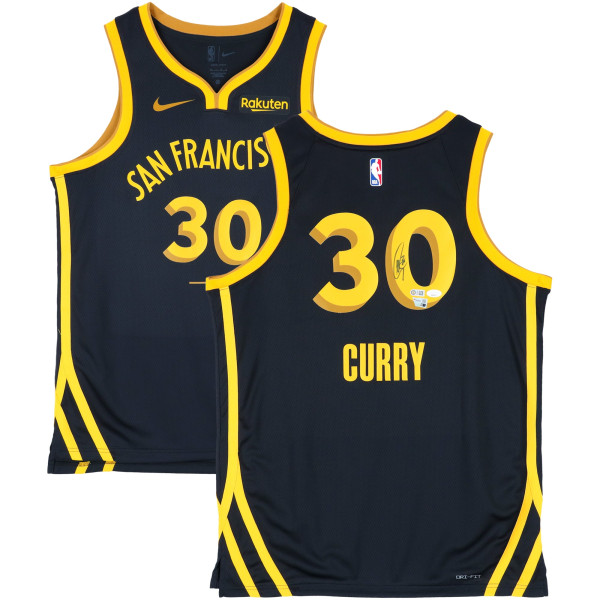 Джерси с автографом Stephen Curry Golden State Warriors Fanatics Authentic Black Nike 2023-24 City Edition Swingman - JSA