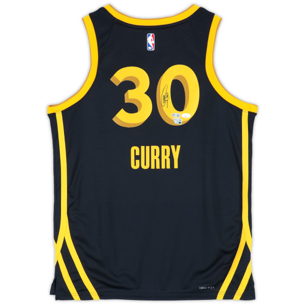 Джерси с автографом Stephen Curry Golden State Warriors Fanatics Authentic Black Nike 2023-24 City Edition Swingman - JSA