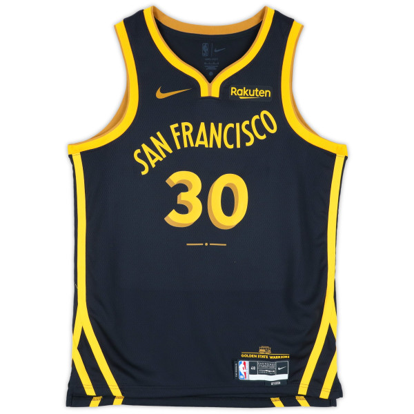 Джерси с автографом Stephen Curry Golden State Warriors Fanatics Authentic Black Nike 2023-24 City Edition Swingman - JSA