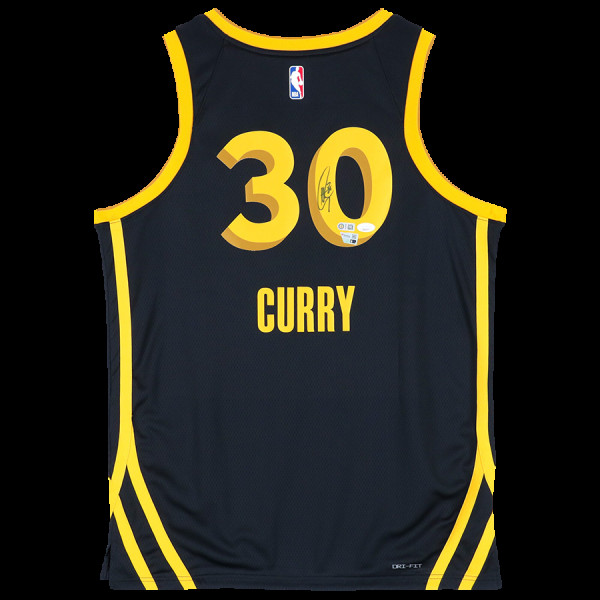 Джерси с автографом Stephen Curry Golden State Warriors Fanatics Authentic Black Nike 2023-24 City Edition Swingman - JSA